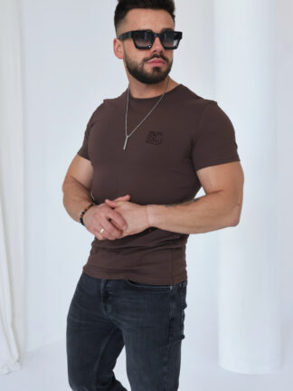 T-shirt męski BG BOND czekolada