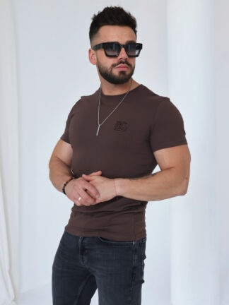 T-shirt męski BG BOND czekolada