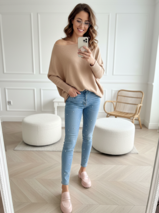 Sweter wiskozowy NELLY beżowy