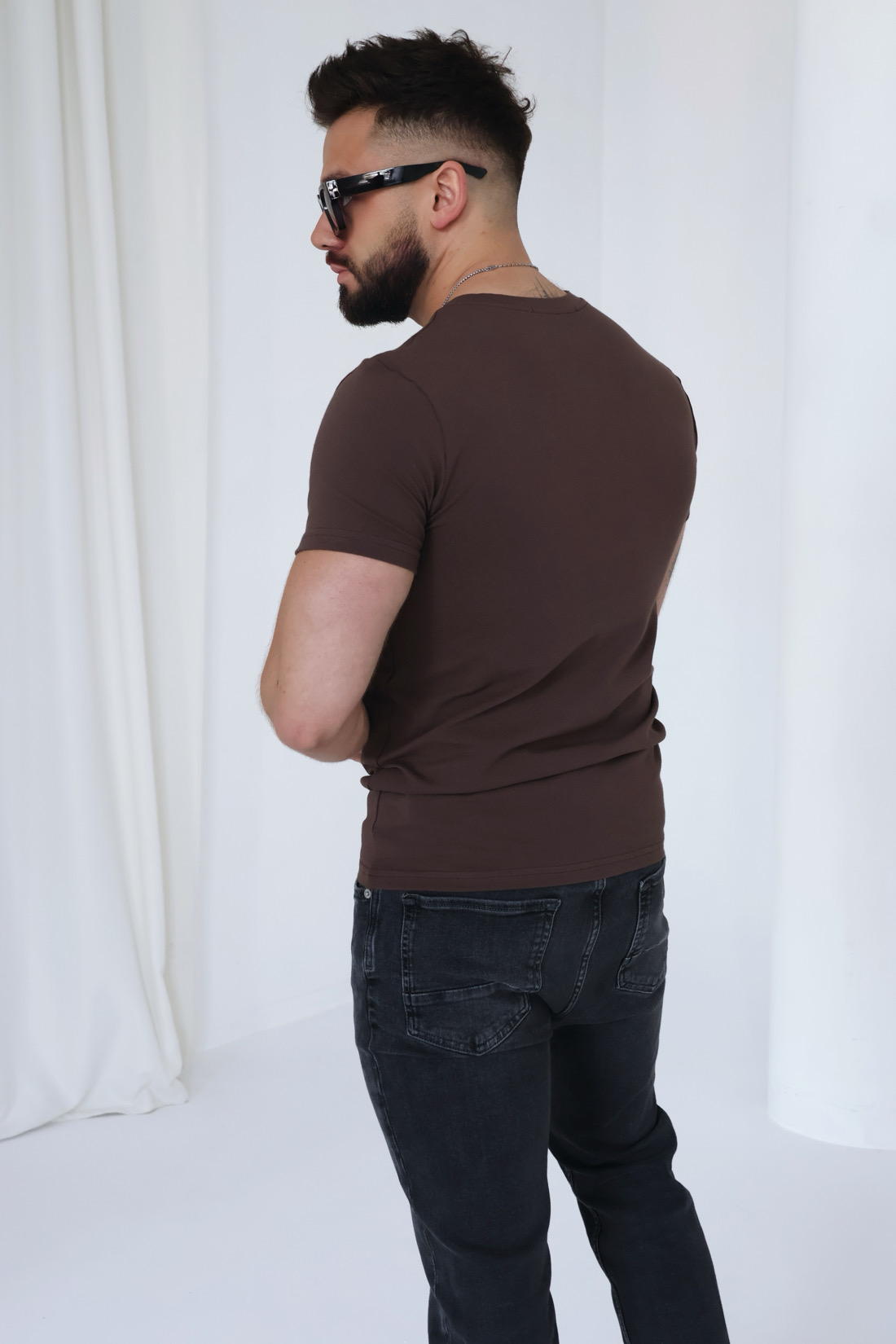 T-shirt męski BG BOND czekolada