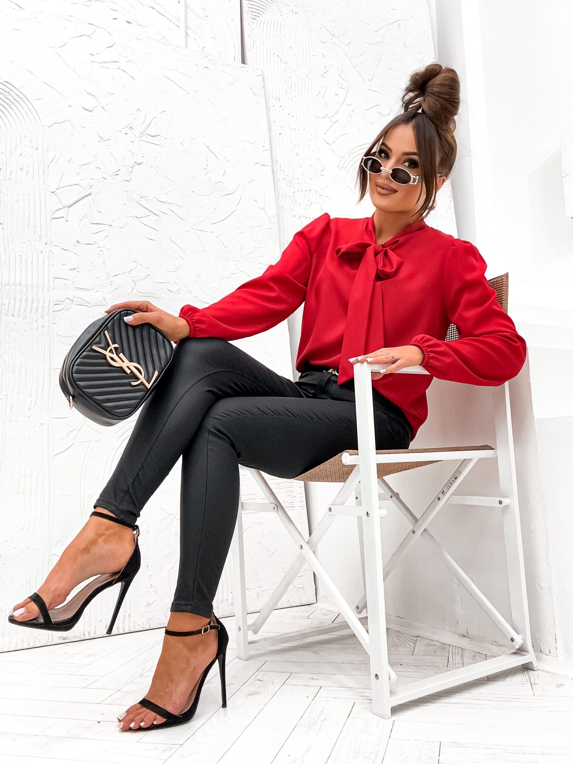 Bluzka z kokardą Snowflake czerwona