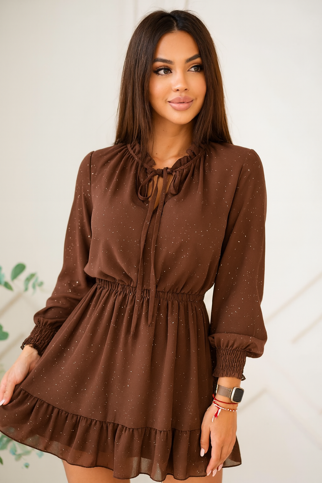 Sukienka UNIQUE czekolada