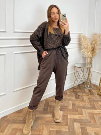 Spodnie bawełniane PATKI Wiya czekolada