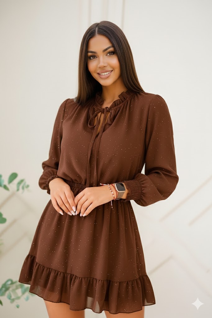 Sukienka UNIQUE czekolada