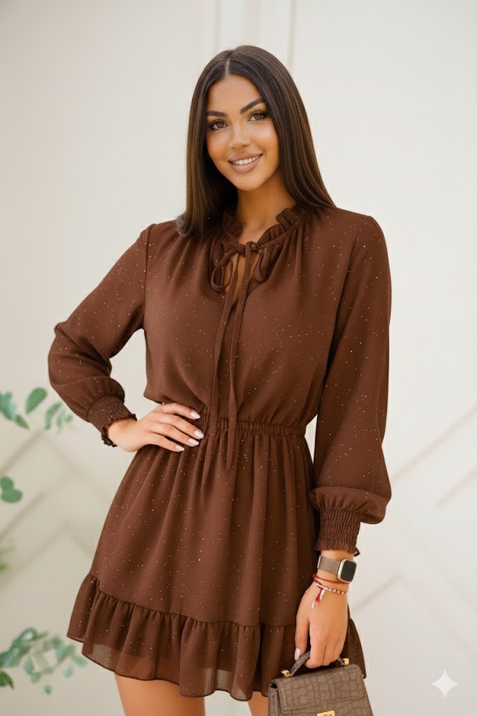 Sukienka UNIQUE czekolada