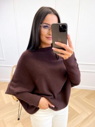 Sweter wiskozowy NELLY czekolada