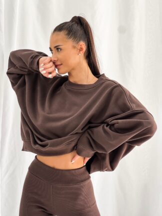 BLUZA BASIC SHORT LENOSHKA CZEKOLADA