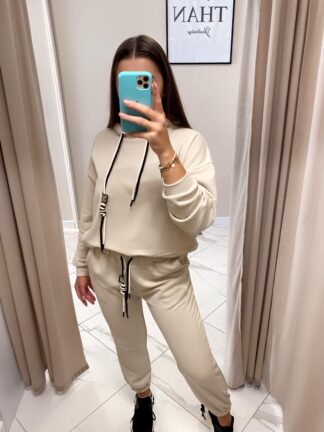 Komplet dresowy AZARA SZNURÓWKI beżowy