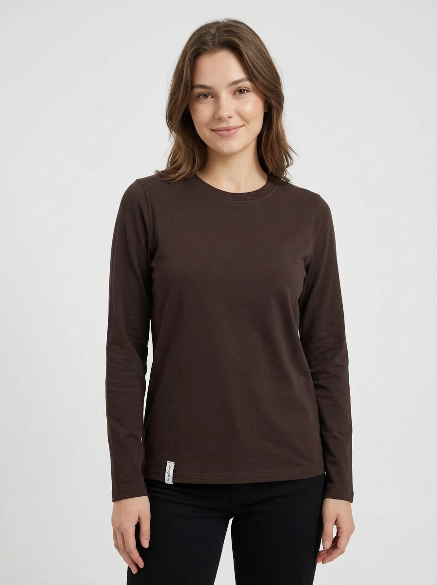 Bluzka bawełniana Lenoshka ciemna czekolada