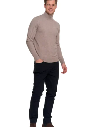 Męski sweter z półgolfem MORAJ beżowy