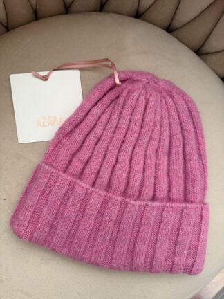 Czapka z wełną AZARA różowa
