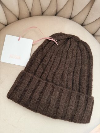 Czapka z wełną AZARA czekolada
