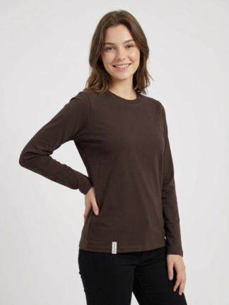 Bluzka bawełniana Lenoshka jasna czekolada