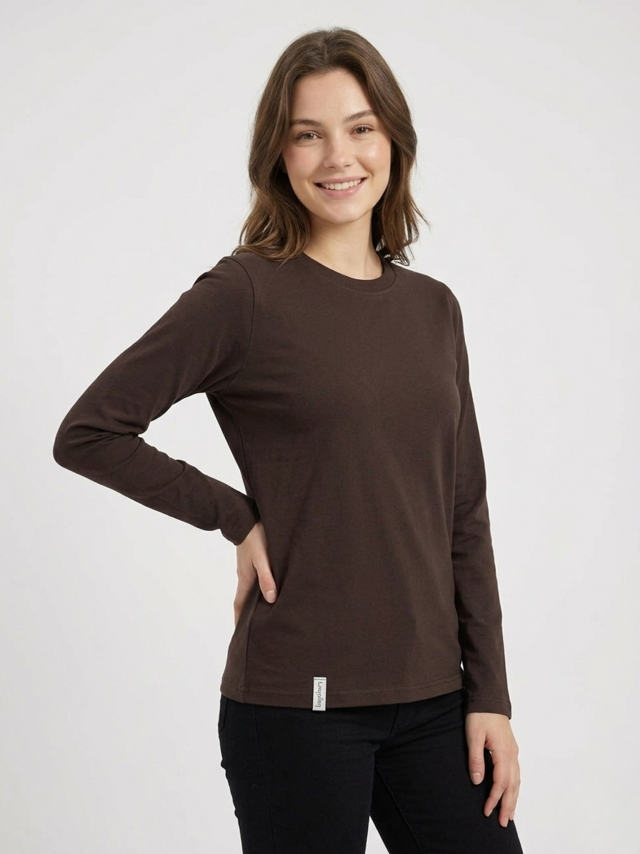 Bluzka bawełniana Lenoshka jasna czekolada