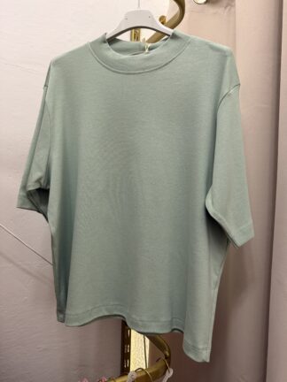 Bawełniany t-shirt basic szałwia