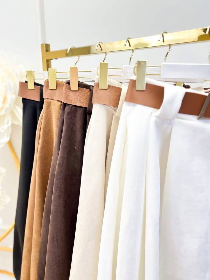 Zamszowa Spódnica Midi ALICE camel