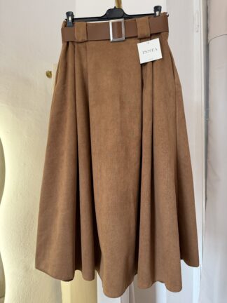 Zamszowa Spódnica Midi ALICE camel