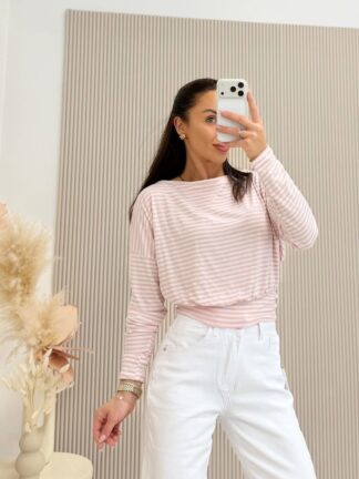 Bluzka w różowe paski Lumina