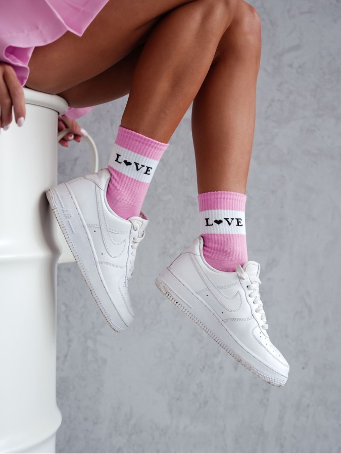 Skarpetki damskie LOVE różowe