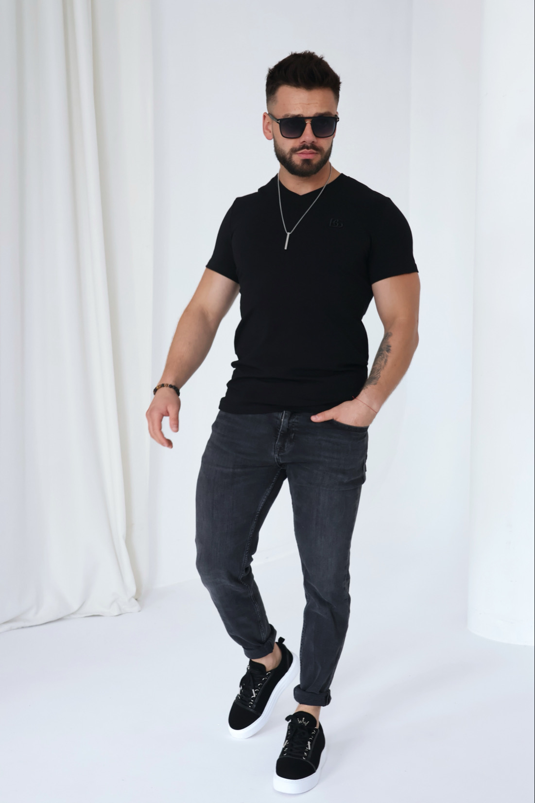 T-SHIRT MĘSKI BG VOLTA | CZARNY