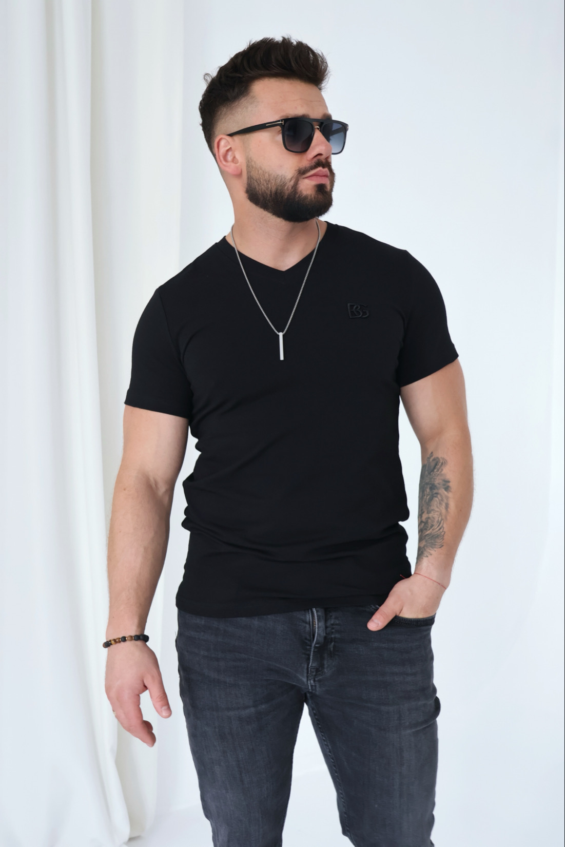 T-SHIRT MĘSKI BG VOLTA | CZARNY