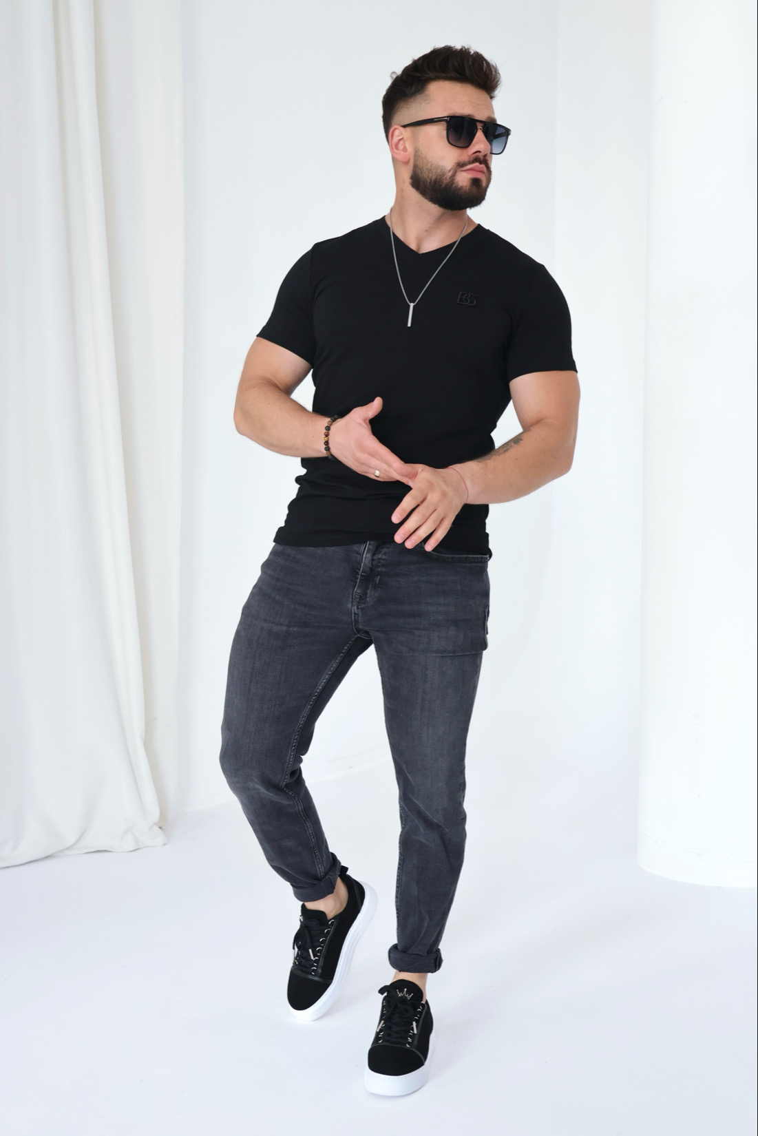 T-SHIRT MĘSKI BG VOLTA | CZARNY