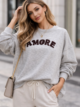 Bluza oversize AMORE Azara szary melanż