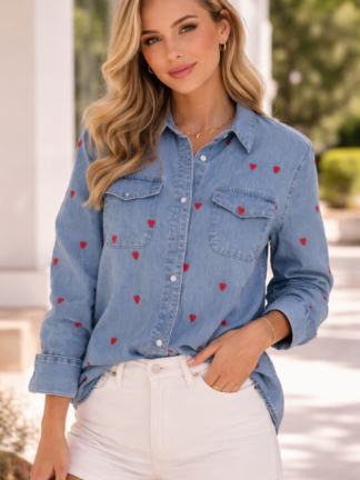 Koszula jeansowa HEART niebieska