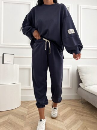Komplet dresowy AZARA masełko granatowy