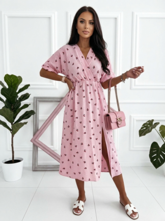 Sukienka midi CHERRY różowa