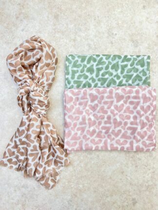 Apaszka Sweet Hearts 100% wiskoza