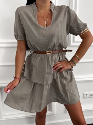 Bawełniana sukienka VANESSA fango