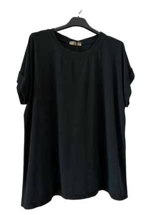 T-shirt damski bawełniany MOON czarny