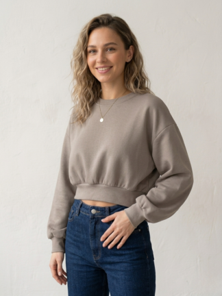 Krótka bluza CROP fango