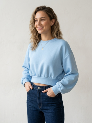 Krótka bluza CROP baby blue