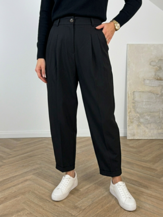 Eleganckie spodnie casual z gumką CINDY czarne