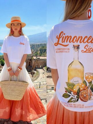 Bawełniany t-shirt Limoncello biały