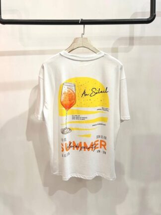 Bawełniany t-shirt Aperol biały