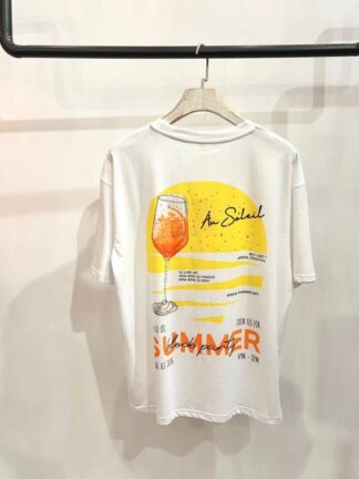 Bawełniany t-shirt Aperol biały
