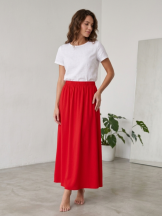Spódnica maxi Lea czerwona
