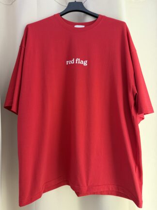 Bawełniany t-shirt Red Flag - czerwony