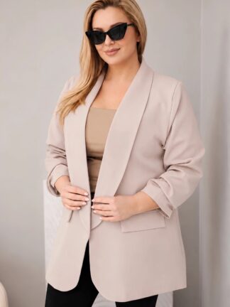 Marynarka ZARKA plus size ciemny beż
